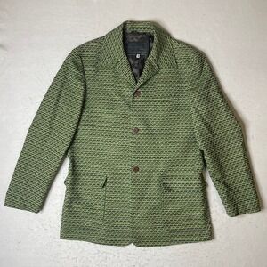 Versus Gianni Versace Blazer Jacket Green Geometric Pattern Italy Men Size 36/50